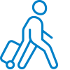 Strichmännchen mit Koffer Icon
